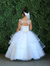 Load image into Gallery viewer, LA Merchandise LAZKY222 Girls Beaded Lace Illusion Layered Ruffle Tulle Gown