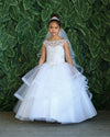 Load image into Gallery viewer, Girls Long Embroidered Dress with Layered Skirt by LA Merchandise KY222-Girls Formal Dresses-ABC Fashion