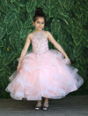 Load image into Gallery viewer, Girls Long Layered Dress with Beaded Bodice by LA Merchandise KY217-Girls Formal Dresses-ABC Fashion