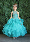 Load image into Gallery viewer, Girls Long Layered Dress with Beaded Bodice by LA Merchandise KY217-Girls Formal Dresses-ABC Fashion