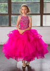 Load image into Gallery viewer, Girls Long Layered Dress with Beaded Bodice by LA Merchandise KY217-Girls Formal Dresses-ABC Fashion