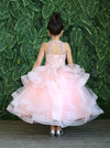 Load image into Gallery viewer, LA Merchandise LAZKY217 Girls Beaded High Neck Layered Ruffle Tulle Ball Gown
