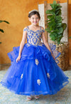 Load image into Gallery viewer, Girls Long Off Shoulder Dress with Glitter Skirt by LA Merchandise KY223-Girls Formal Dresses-ABC Fashion