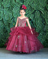 Load image into Gallery viewer, LA Merchandise LAZKY223 Girls Embroidered Cold Shoulder Layered Glitter Tulle Gown