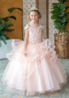 Load image into Gallery viewer, Girls Long Off Shoulder Dress with Glitter Skirt by LA Merchandise KY223-Girls Formal Dresses-ABC Fashion
