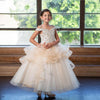 Load image into Gallery viewer, LA Merchandise LAZKY223 Girls Embroidered Cold Shoulder Layered Glitter Tulle Gown