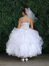 Load image into Gallery viewer, LA Merchandise LAZKY213 Girls Beaded Illusion Sweetheart Ruffled Organza Ball Gown