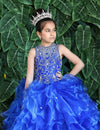 Load image into Gallery viewer, LA Merchandise LAZKY213 Girls Beaded Illusion Sweetheart Ruffled Organza Ball Gown