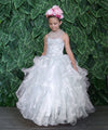 Load image into Gallery viewer, LA Merchandise LAZKY213 Girls Beaded Illusion Sweetheart Ruffled Organza Ball Gown