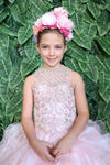 Load image into Gallery viewer, LA Merchandise LAZKY213 Girls Beaded Illusion Sweetheart Ruffled Organza Ball Gown
