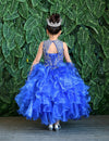 Load image into Gallery viewer, LA Merchandise LAZKY213 Girls Beaded Illusion Sweetheart Ruffled Organza Ball Gown