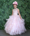 Load image into Gallery viewer, LA Merchandise LAZKY213 Girls Beaded Illusion Sweetheart Ruffled Organza Ball Gown