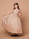 Load image into Gallery viewer, LA Merchandise LAZD828 Girls Ruffle Sleeve Metallic Glitter Tea-Length A-Line Dress