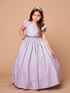 Load image into Gallery viewer, LA Merchandise LAZD828 Girls Ruffle Sleeve Metallic Glitter Tea-Length A-Line Dress