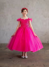 Load image into Gallery viewer, LA Merchandise LAZSCK310 Girls Beaded A-Line Gown with Removable Cape and Ruffle Sleeves