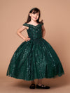 Load image into Gallery viewer, LA Merchandise LAZSCK303 Girls Beaded V-Neck Off Shoulder A-Line Gown with Cape