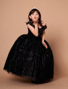 Load image into Gallery viewer, LA Merchandise LAZSCK303 Girls Beaded V-Neck Off Shoulder A-Line Gown with Cape