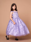 Load image into Gallery viewer, LA Merchandise LAZSCK303 Girls Beaded V-Neck Off Shoulder A-Line Gown with Cape