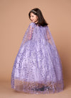 Load image into Gallery viewer, LA Merchandise LAZSCK303 Girls Beaded V-Neck Off Shoulder A-Line Gown with Cape