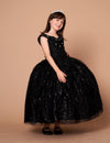 Load image into Gallery viewer, LA Merchandise LAZSCK303 Girls Beaded V-Neck Off Shoulder A-Line Gown with Cape