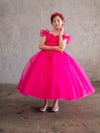 Load image into Gallery viewer, LA Merchandise LAZSCK310 Girls Beaded A-Line Gown with Removable Cape and Ruffle Sleeves