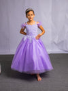 Load image into Gallery viewer, LA Merchandise LAZSCK310 Girls Beaded A-Line Gown with Removable Cape and Ruffle Sleeves