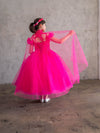 Load image into Gallery viewer, LA Merchandise LAZSCK310 Girls Beaded A-Line Gown with Removable Cape and Ruffle Sleeves