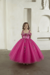 Load image into Gallery viewer, LA Merchandise LAZSCK308 Girls Floral Illusion Corset Gown with Removable Cape Sleeves