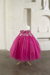 Load image into Gallery viewer, LA Merchandise LAZSCK308 Girls Floral Illusion Corset Gown with Removable Cape Sleeves