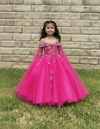 Load image into Gallery viewer, LA Merchandise LAZSCK308 Girls Floral Illusion Corset Gown with Removable Cape Sleeves