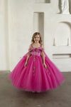Load image into Gallery viewer, LA Merchandise LAZSCK308 Girls Floral Illusion Corset Gown with Removable Cape Sleeves