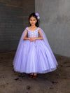 Load image into Gallery viewer, LA Merchandise LAZSCK308 Girls Floral Illusion Corset Gown with Removable Cape Sleeves