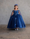Load image into Gallery viewer, LA Merchandise LAZSCK314 Girls Floral Off Shoulder A-Line Gown with Cape Sleeves
