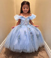 Load image into Gallery viewer, LA Merchandise LAZSCK312 Girls Sequin Illusion Corset Gown with Ruffled Short Sleeves