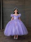 Load image into Gallery viewer, LA Merchandise LAZSCK312 Girls Sequin Illusion Corset Gown with Ruffled Short Sleeves