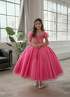 Load image into Gallery viewer, LA Merchandise LAZSCK312 Girls Sequin Illusion Corset Gown with Ruffled Short Sleeves