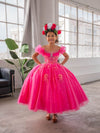 Load image into Gallery viewer, LA Merchandise LAZSCK312 Girls Sequin Illusion Corset Gown with Ruffled Short Sleeves