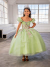 Load image into Gallery viewer, LA Merchandise LAZSCK312 Girls Sequin Illusion Corset Gown with Ruffled Short Sleeves