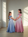 Load image into Gallery viewer, LA Merchandise LAZD823 Girls Ombre Glitter Off Shoulder Tea-Length A-Line Dress - - Girls Formal Dresses LAZ
