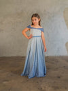 Load image into Gallery viewer, LA Merchandise LAZD823 Girls Ombre Glitter Off Shoulder Tea-Length A-Line Dress - - Girls Formal Dresses LAZ