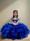 Load image into Gallery viewer, LA Merchandise LAZSCK313 Girls Charra Embroidered Off Shoulder Tiered Ruffle Gown