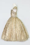 Load image into Gallery viewer, LA Merchandise LAZKY226 Girls Beaded Fringe Cap Sleeve Glitter Tulle Ball Gown