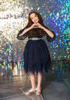 Load image into Gallery viewer, LA Merchandise LAZD708 Girls Lace Three-Quarter Bell Sleeve Tulle Tutu Dress