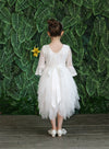 Load image into Gallery viewer, LA Merchandise LAZD708 Girls Lace Three-Quarter Bell Sleeve Tulle Tutu Dress