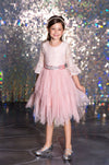 Load image into Gallery viewer, LA Merchandise LAZD708 Girls Lace Three-Quarter Bell Sleeve Tulle Tutu Dress