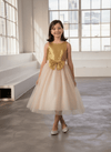 Load image into Gallery viewer, LA Merchandise LAZD832 Girls Sequin Bodice Tea-Length Glitter Tulle A-Line Dress