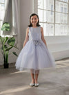 Load image into Gallery viewer, LA Merchandise LAZD832 Girls Sequin Bodice Tea-Length Glitter Tulle A-Line Dress