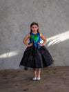 Load image into Gallery viewer, LA Merchandise LAZD832 Girls Sequin Bodice Tea-Length Glitter Tulle A-Line Dress