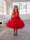 Load image into Gallery viewer, LA Merchandise LAZD832 Girls Sequin Bodice Tea-Length Glitter Tulle A-Line Dress