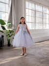 Load image into Gallery viewer, LA Merchandise LAZD832 Girls Sequin Bodice Tea-Length Glitter Tulle A-Line Dress
